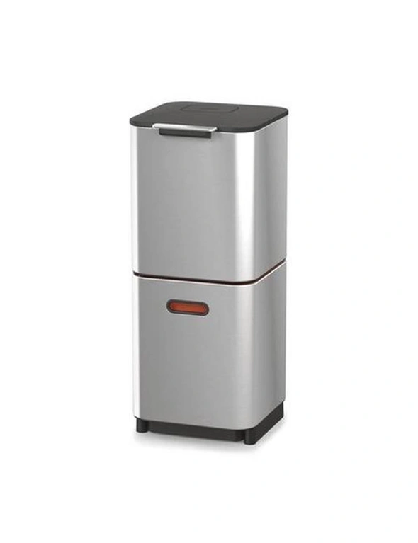 Joseph Joseph Totem Compact 40L Trash Compartment Waste/Recycle Rubbish Bin SLV, hi-res image number null