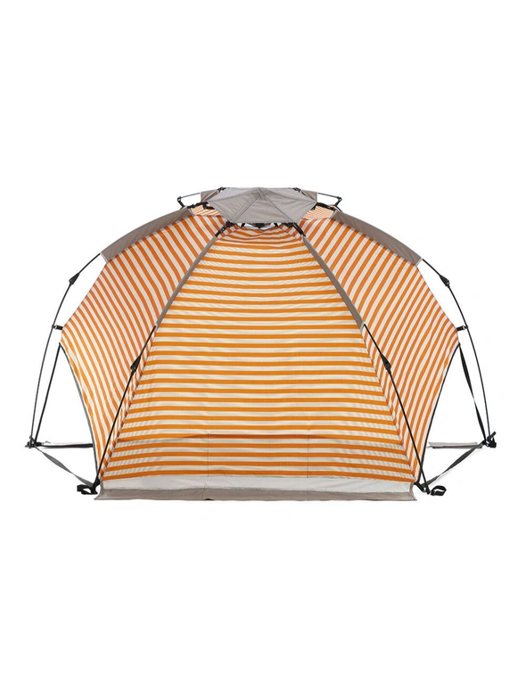 Life! Airlie 240x120cm Beach/Outdoor UV Sun Canopy Tent Shelter GRY/ORAG Stripe, hi-res image number null