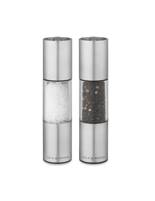 2pc Cole & Mason Oslo 18.5cm Stainless Steel Salt & Pepper Mill Grinder Silver, hi-res image number null