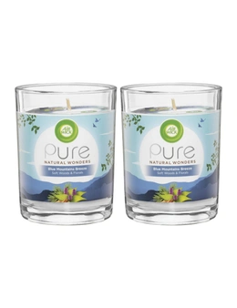2PK Air Wick Pure Natural Wonders Scented Candle Blue Mountains Breeze Decor