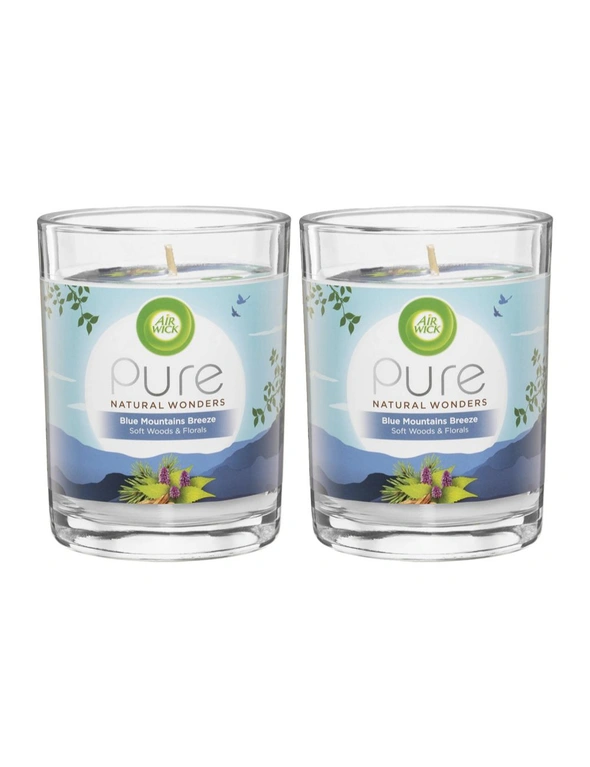 2PK Air Wick Pure Natural Wonders Scented Candle Blue Mountains Breeze Decor, hi-res image number null