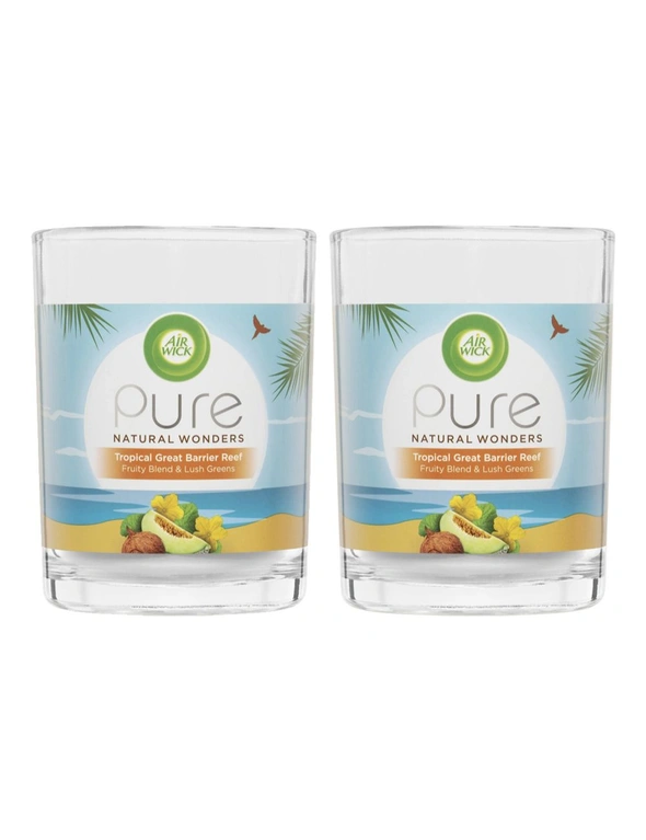 2PK Air Wick Pure Natural Wonders Scented Candle Great Barrier Reef Home Decor, hi-res image number null