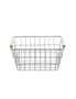 4x Boxsweden Toska 24.5cm Wire Basket Storage Organiser w/ Beech Handle Assort, hi-res