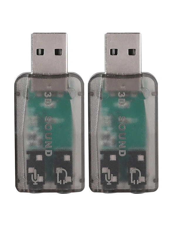 2x Kensington Male USB-A to Female 3.5mm Audio Adapter/Connector For PC/Laptop, hi-res image number null