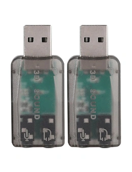 2x Kensington Male USB-A to Female 3.5mm Audio Adapter/Connector For PC/Laptop