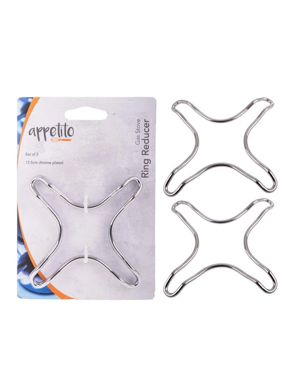 4x Appetito Kitchen Gas Trivet Stove Top Ring Reducer Pot Stand Chrome Plated, hi-res image number null