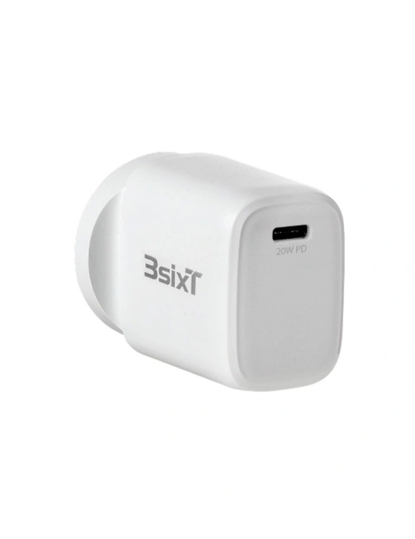 3sixT Smartphone Wall Charger/Charging Socket ANZ 20W USB-C Wall PD Adapter WHT, hi-res image number null