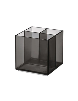 iDesign 10.79cm Cosmetic Cube Makeup Storage Holder Organiser Smoke/Matte Black
