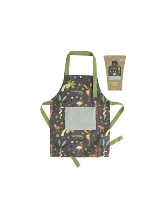 Ladelle 40x55cm Jungle Recycled Cotton Kids/Childrens Cooking/Craft Pocket Apron, hi-res image number null