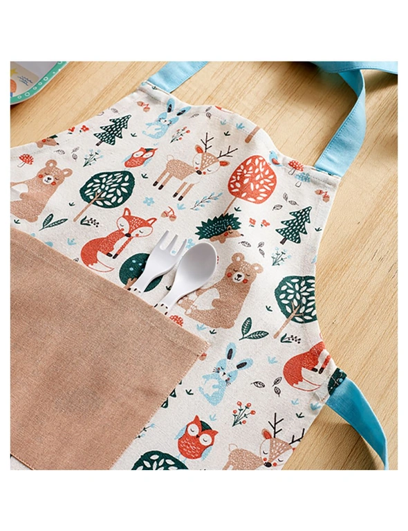 Ladelle 40x55cm Jungle Recycled Cotton Kids/Childrens Cooking/Craft Pocket Apron, hi-res image number null