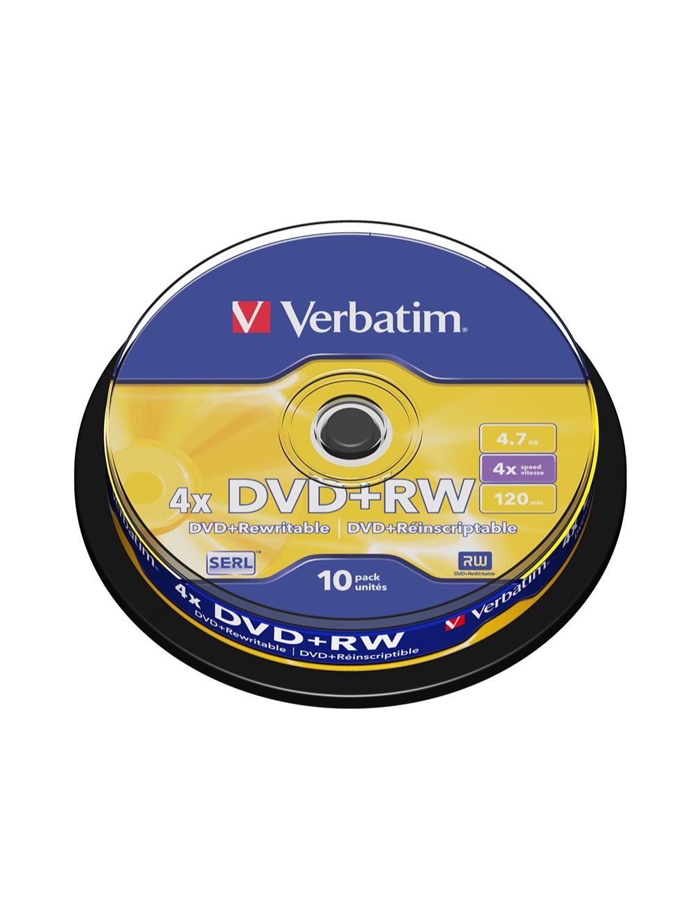Foran dig blive forkølet farvel 5PK Verbatim DVD+RW 4.7GB 4x Rewritable Blank Disc Media Storage w/ Spindle  Case | Rivers Australia