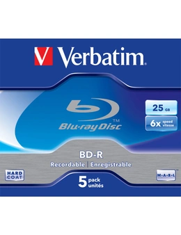 5PK Verbatim BD-R 25GB 6x Speed Recordable Blank Disc Data Storage w/ Jewel Case