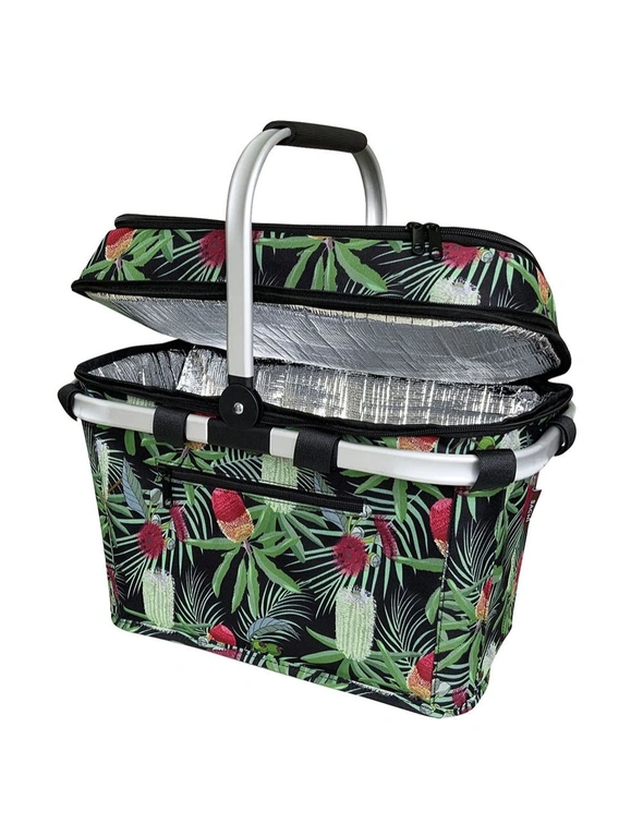 Sachi 4-Person Insulated 47cm Picnic Basket w/ Plates/Utensils/Knives Banksia, hi-res image number null