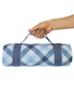 Sachi Reusable Picnic Rug 175x142cm Outdoor Mat w/Carry Handle Gingham Blue/Grey, hi-res