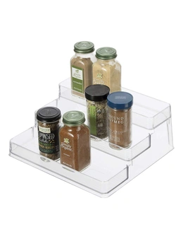 Oggi Neat 3-Tier 25cm Spice/Pantry Organiser Storage Shelf Seasoning Rack Clear