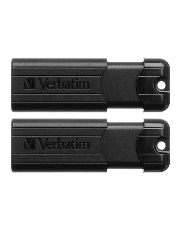 2PK Verbatim Store'n'Go Pinstripe Windows PC Sliding USB 3.0 Drive 32GB Black, hi-res image number null