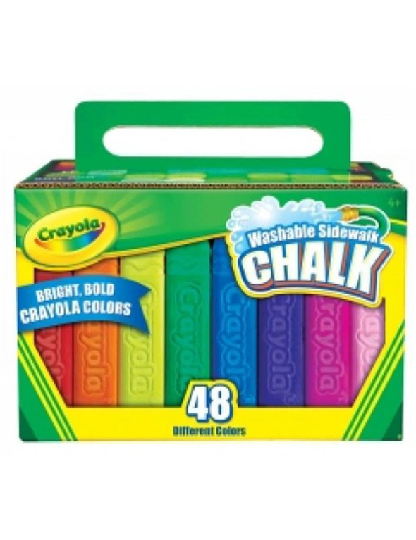 48pc Crayola Washable Sidewalk Coloured Non Toxic Chalk Sticks Kids/Children 3y, hi-res image number null