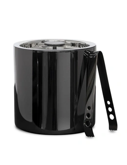 Salt & Pepper Kennedy 15.5cm Metallic Ice Bucket w/ Tong Stainless Steel Black
