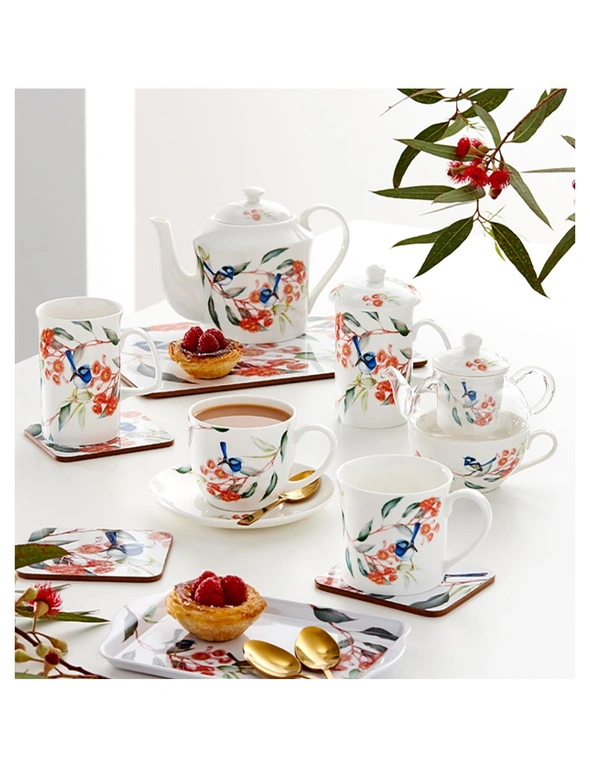 Ashdene Blue Wren & Eucalyptus Drinking 220ml Teacup/280ml Teapot For One Set, hi-res image number null