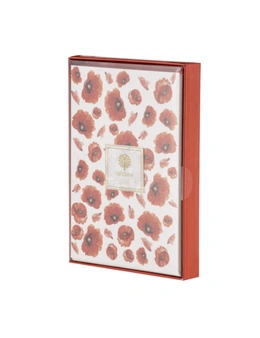 Ashdene Red Poppies A5 Hardcover Notebook Stationery w/ Elastic Band Closure