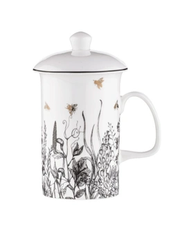 3pc Ashdene Queen Bee 320ml/14.5cm Tea Cup/Mug Infuser w/ Lid Fine Bone China