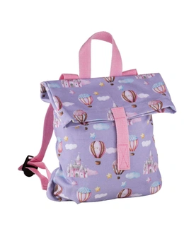 Ashdene Up In The Sky 27x31cm Backpack Kids Cotton Canvas Travel Bag Purple