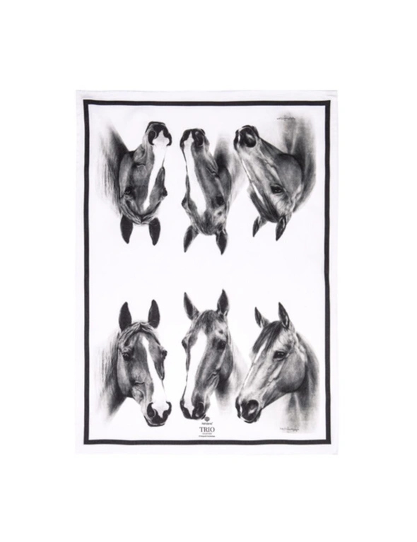 Ashdene Trio Chestnut Horse 70x50cm Tea/Kitchen Towel Dry Dish/Glass Cloth White, hi-res image number null