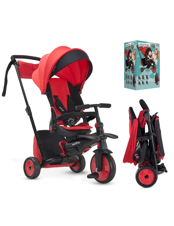 SmarTrike STR7 Journey Folding Tricycle/Pram/Stroller Toddler/Kids 10-36m Red, hi-res image number null