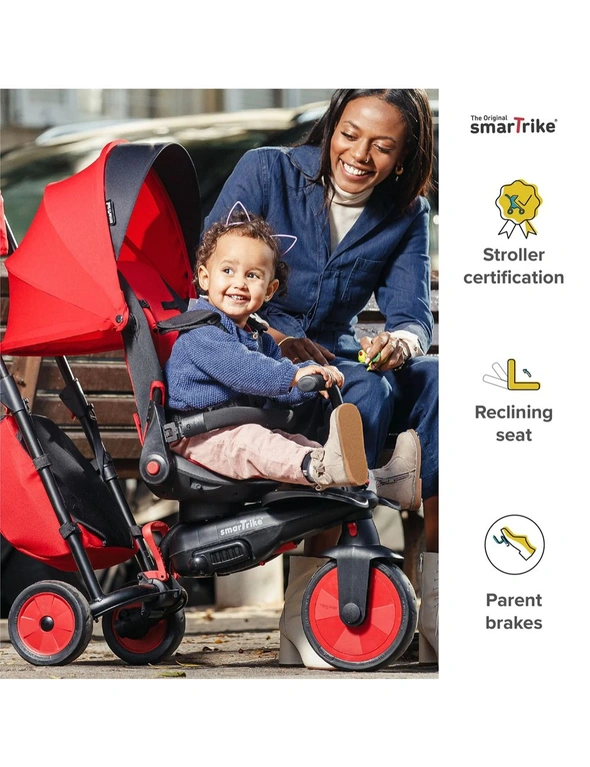 SmarTrike STR7 Journey Folding Tricycle/Pram/Stroller Toddler/Kids 10-36m Red, hi-res image number null