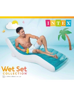Intex Splash Pool 191x99cm Lounge Inflatable Swimming Floating Mat Aqua/White