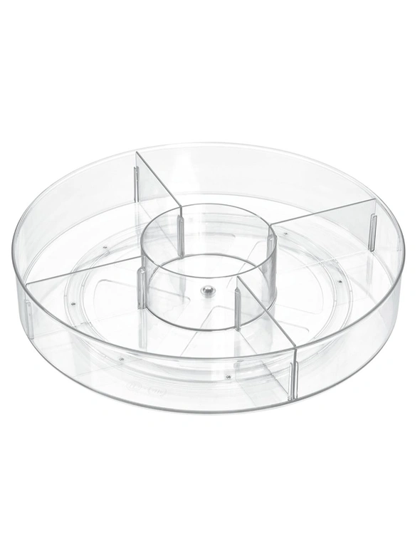 iDesign The Home Edit Under Cabinet Spinner 18" Divided Turntable Lazy Susan, hi-res image number null