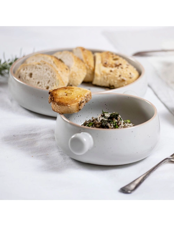 3x Ladelle Nestle Pasta/Soup/Noodle 25cm Stoneware Bowl Round Dinner Dish White, hi-res image number null