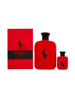 2pc Ralph Lauren Polo Red Travel Exclusive Gift Set Mens Fragrance EDT 125ml