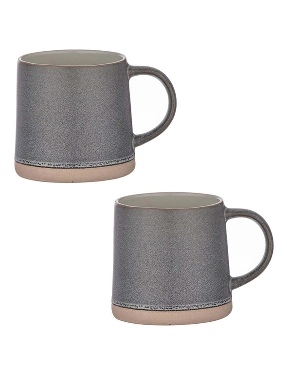 2pc Ladelle 500ml Taper Pewter Glaze Stoneware Drinking Mug/Cup Coffee Oven Safe, hi-res image number null