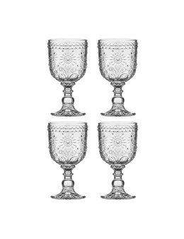 4PK Ladelle Sunflower Goblet 260ml Cocktail Glass Water/Wine Glassware Clear