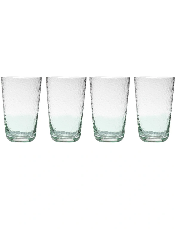 4pc Ladelle Dimpled Seafoam Highball Cocktail/Drink Tumbler 550ml Drinkware Set, hi-res image number null