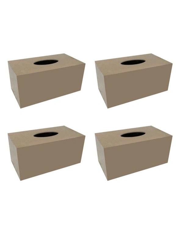 4x Boyle Craftwood 24x13cm Wooden Tissue Box Cover DIY Craft Storage Large Brown, hi-res image number null