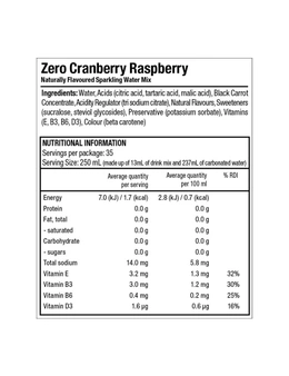 SodaStream Zeros Mix Cranberry Raspberry 440ml - Low Sugar
