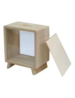 4x Boyle Wooden 10x14cm DIY Craft TV Money Box/Coin Storage Art/Craft Organiser