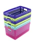 6x Box Sweden 29x16.5cm Mode Neon Basket Organiser Storage w/ Carry Handle Asst, hi-res