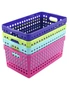 6x Box Sweden 29x16.5cm Mode Neon Basket Organiser Storage w/ Carry Handle Asst, hi-res