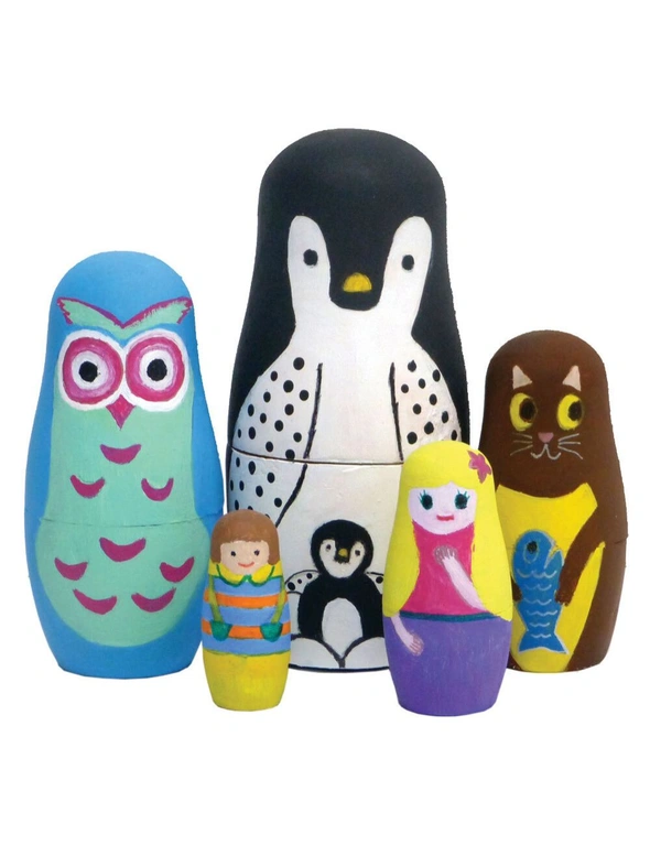 5pc Boyle Crafty Kits Nesting Dolls Paint Set Kids Art Painting Activity 3y+, hi-res image number null