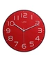 Leni 30cm Classic Wall Clock Analogue Plastic Round Hanging Home/Room Decor Red, hi-res