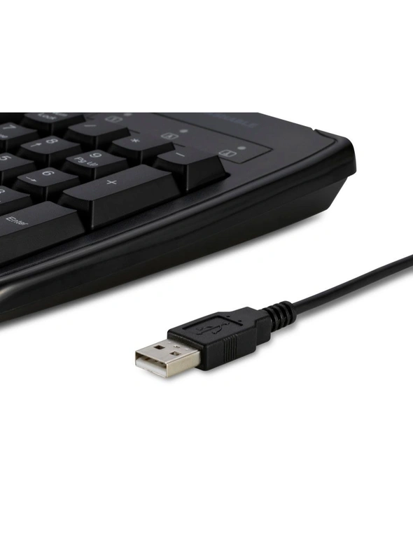 Kensington Washable Wired USB Keyboard Full Size For PC/Laptop Desktop Black, hi-res image number null