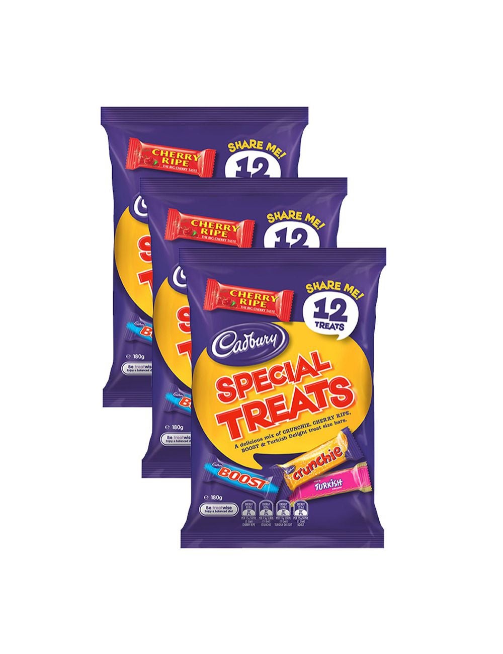 3x 12pc Cadbury 180g Special Chocolate Treats Sharepack Beme 8490