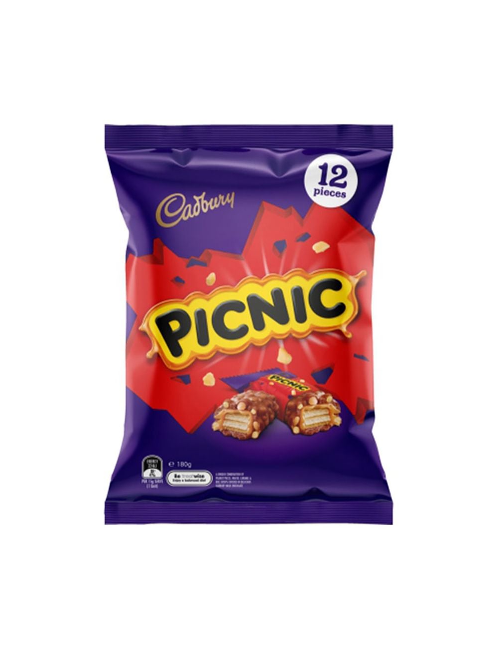 3x 12pc Cadbury 180g Chocolate Picnic Sharepack | W Lane