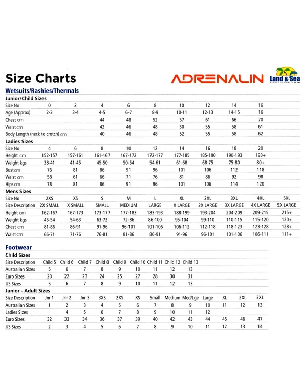 Adrenalin Enduro-Flex 3/2mm Adults Steamer Wetsuit for Surf/Snorkel Size SM BL, hi-res image number null