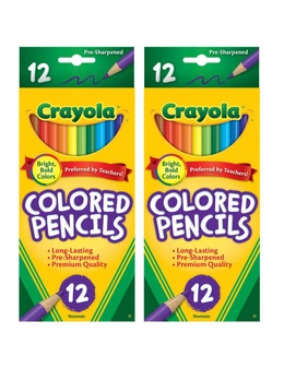 Crayola Full Sized Coloured Pencils 2x 12PK