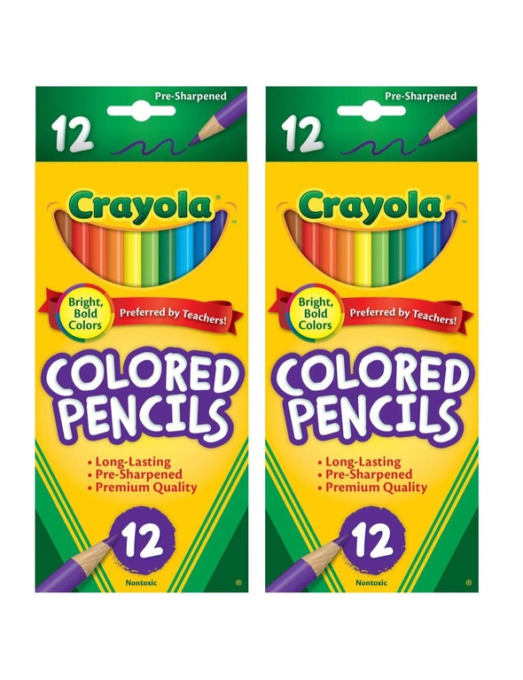 Crayola Full Sized Coloured Pencils 2x 12PK, hi-res image number null
