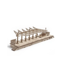 196pc UGears Railway Platform Mechanical DIY Kit Wooden 3D Puzzle/Model Gift Set